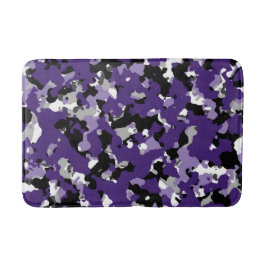 Lila Grau Schwarz-weiß Camouflage Camouflage druck Badematte