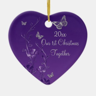 Lila, Grau unsere 1. Weihnachtsandenken-Verzierung Keramikornament