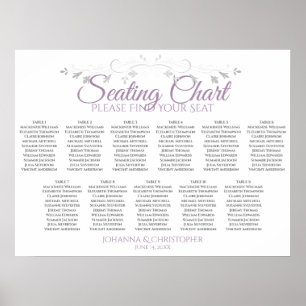 Lila-graue 11 Tabelle Hochzeitskarte Poster