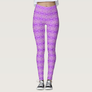 Lila Graue Kunst-Déco Lattice-Muster Gymnastik Yog Leggings