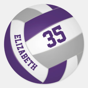 lila graue Mannschaft färbt Jungs-Mädels Volleybal Runder Aufkleber