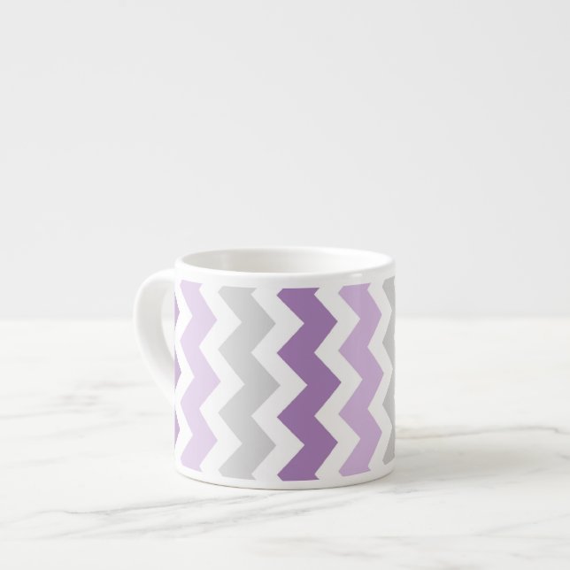 Lila graue Sparren-Musterespresso-Tasse Espressotasse (Vorderseite Links)