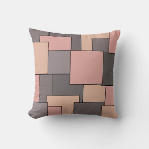 Lila-graues geometrisches Muster Kissen