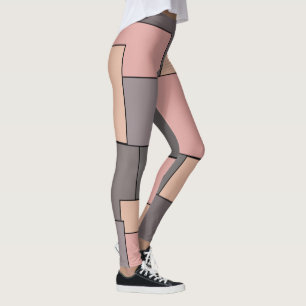 Lila-graues geometrisches Muster Leggings