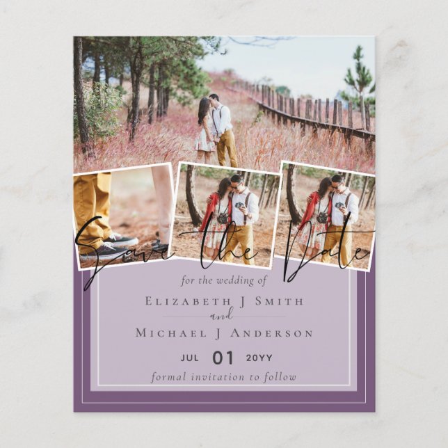 Lila Graufarben-Trends-Hochzeit (Vorderseite)