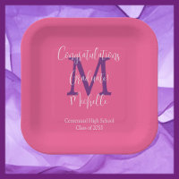 Lila Gray White Mit Monogramm Graduation Party