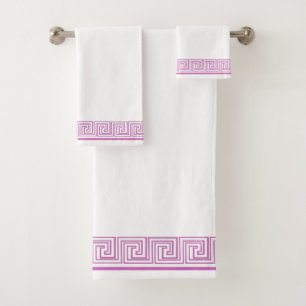 Lila Grecian Frieze Design Badhandtuch Set