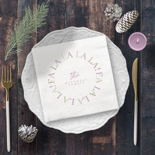 Lila Green Christmas Fa La ID1009 Serviette