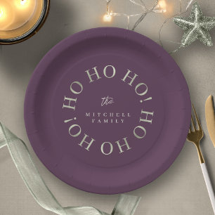 Lila Green Christmas Ho Ho Ho ID1009 Pappteller