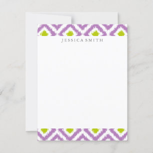 Lila Green Diamonds Ikat Pattern