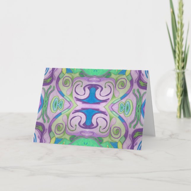 Lila Green Fantasy Grußkarte Karte (Vorderseite)