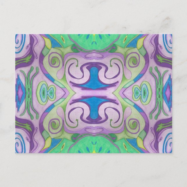 Lila Green Fantasy Postcard Postkarte (Vorderseite)
