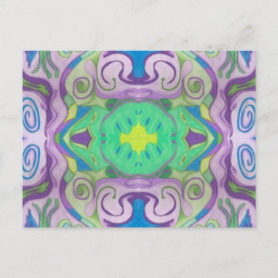 Lila Green Fantasy Postcard Postkarte