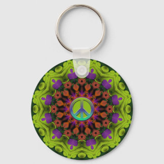Lila Green : Geometric Mandala Art Schlüsselanhänger