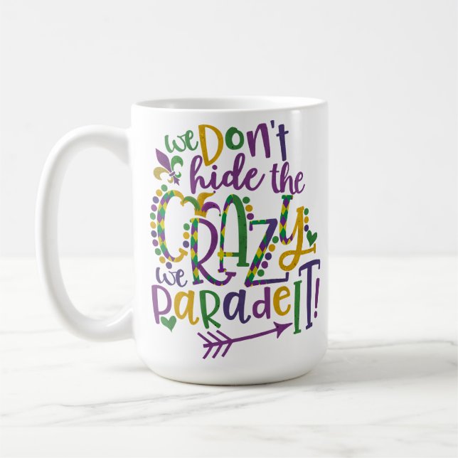 LILA GREEN GOLD GLITZER SEHEN MARDI GRAS KAFFEETASSE (Links)