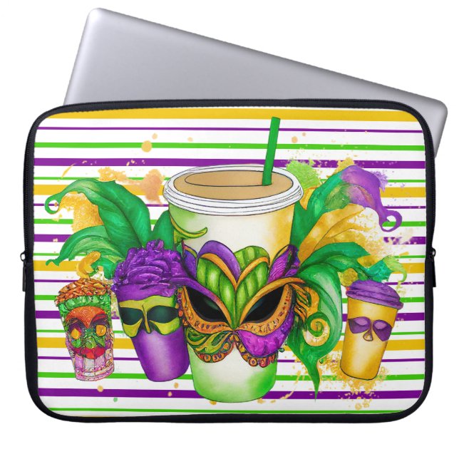 LILA GREEN GOLD MARDI GRAS CUPS LAPTOPSCHUTZHÜLLE (Vorderseite)