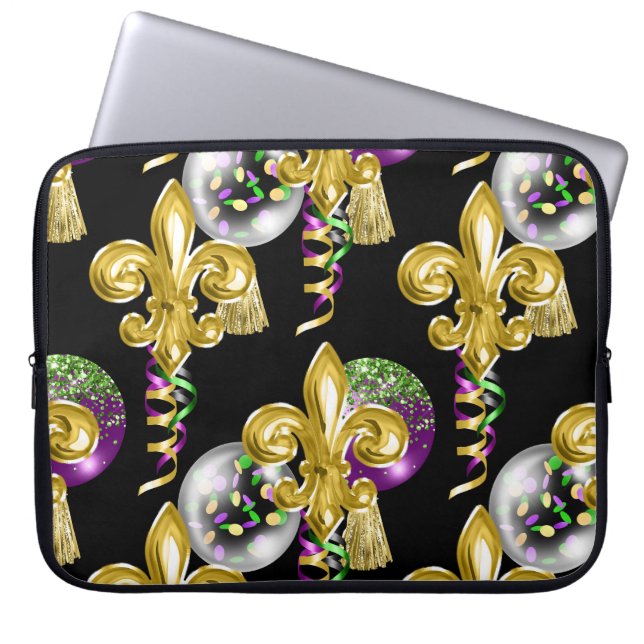 LILA GREEN GOLD MARDI GRAS LAPTOPSCHUTZHÜLLE (Vorderseite)