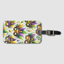 LILA GREEN GOLD MARDI GRAS MASKS GEPÄCKANHÄNGER