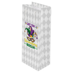LILA GREEN GOLD MARDI GRAS SHENANIGANIGANS GESCHENKTÜTE FÜR WEINFLASCHEN
