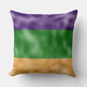 LILA GREEN GOLD MARDI GRAS STRIPES KISSEN