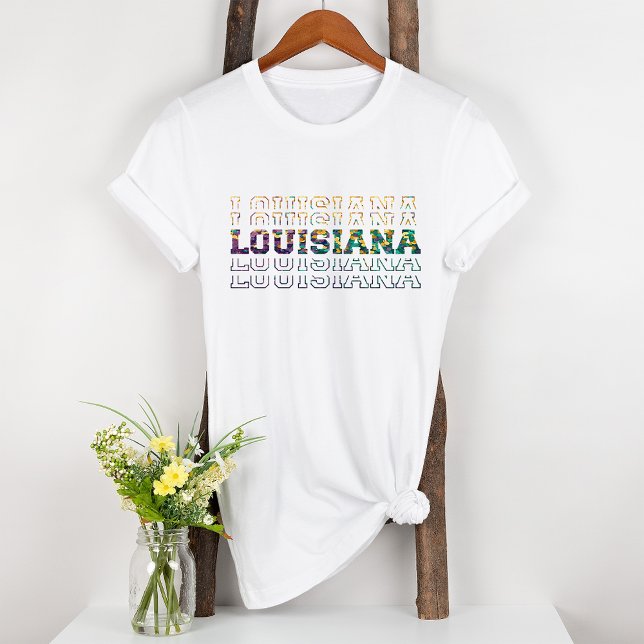 Lila Green Gold Staat Louisiana Tri-Blend Shirt (Von Creator hochgeladen)