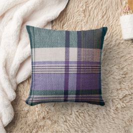 Lila Green Madras-Muster-Gemisch Kissen
