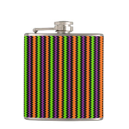 LILA GREEN ORANGE BLACK HALLOWEEN STREIFEN FLACHMANN