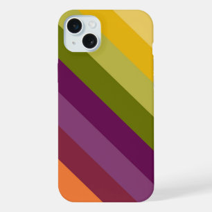 LILA GREEN ORANGE YELLOW STRIPES iPhone 15 PLUS HÜLLE