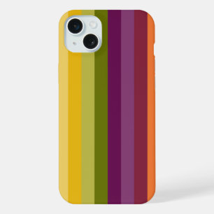 LILA GREEN ORANGE YELLOW STRIPES iPhone 15 PLUS HÜLLE