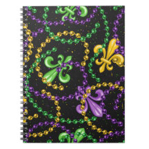 LILA GREEN YELLOW MARDI GRAS BEADS & FLEUR