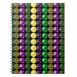LILA GREEN YELLOW MARDI GRAS BEADS NOTIZBLOCK