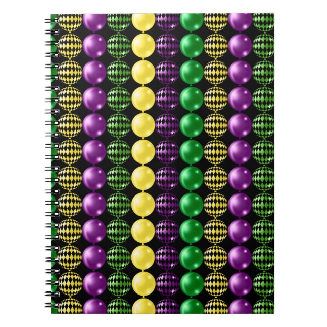 LILA GREEN YELLOW MARDI GRAS BEADS NOTIZBLOCK (Vorderseite)