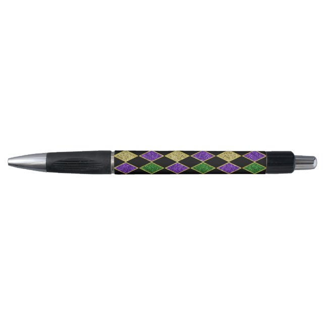 LILA GREEN YELLOW MARDI GRAS PATTERS KUGELSCHREIBER (Vorderseite)