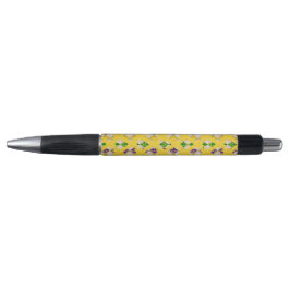 LILA GREEN YELLOW MARDI GRAS PATTERS KUGELSCHREIBER