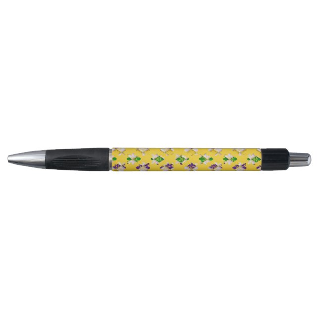 LILA GREEN YELLOW MARDI GRAS PATTERS KUGELSCHREIBER (Vorderseite)
