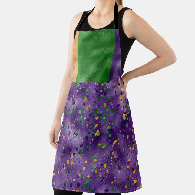 LILA GREEN YELLOW MARDI GRAS POLKA DOTS SCHÜRZE (InSitu)