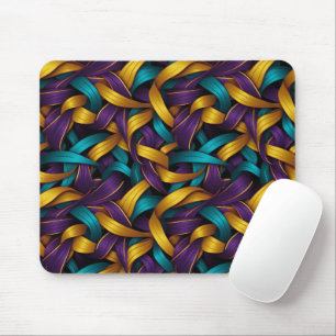 LILA GREEN YELLOW MARDI GRAS RIBBONS MOUSEPAD