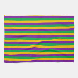 LILA GREEN YELLOW MARDI GRAS STRIPES GESCHIRRTUCH