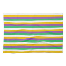 LILA GREEN YELLOW MARDI GRAS STRIPES KÜCHE TOP