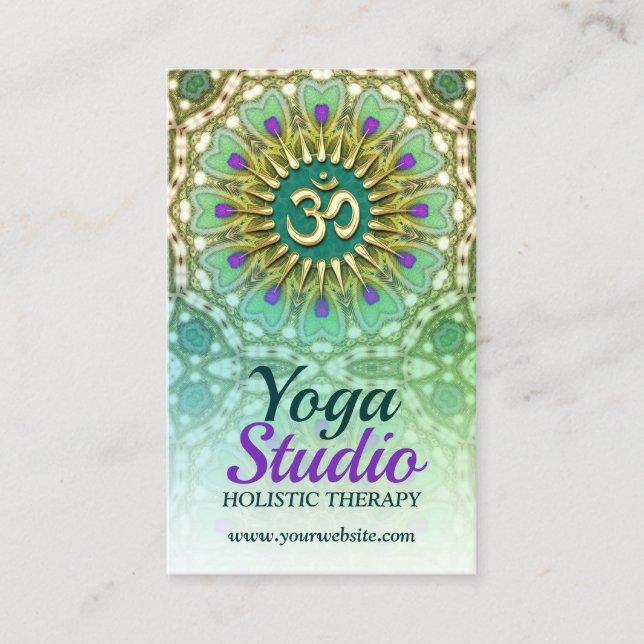 Lila Green Yoga Holistic Energy Business Cards Visitenkarte (Vorderseite)