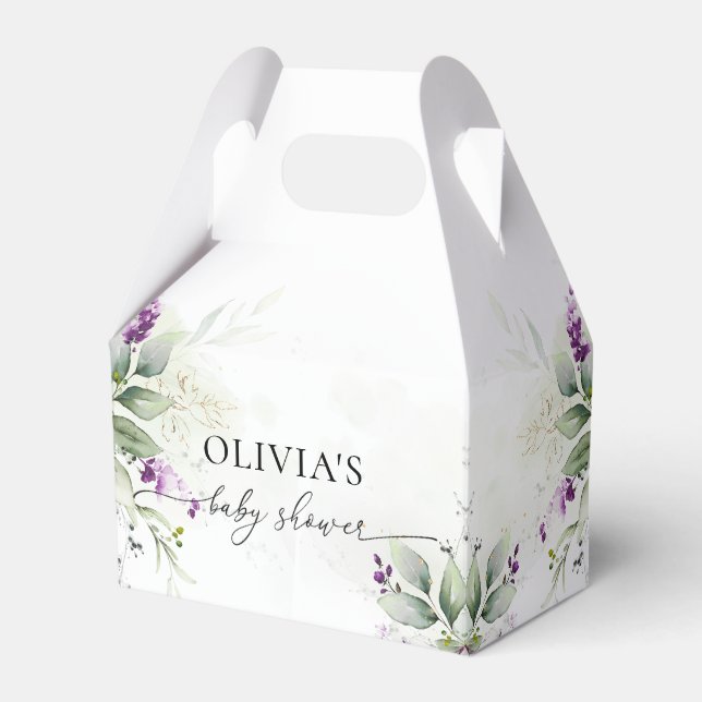 Lila Greenery Lavender Baby Duwer Fevor Box Geschenkschachtel (Vorderseite)