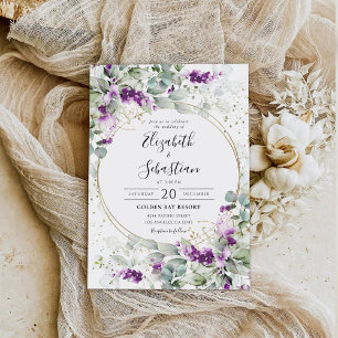 Lila Greenery Lavender Wedding Einladung