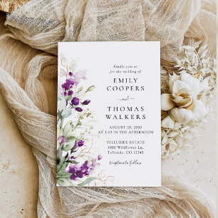 Lila Greenery Lavender Wedding Einladung