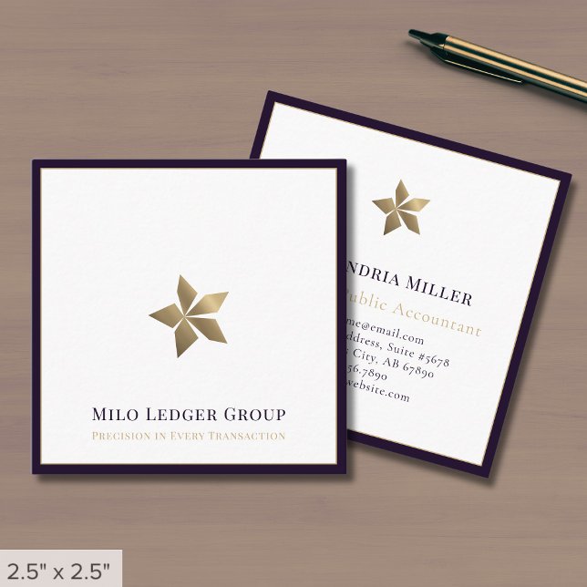 Lila Grenze für moderne Logos Quadratische Visitenkarte (Von Creator hochgeladen)