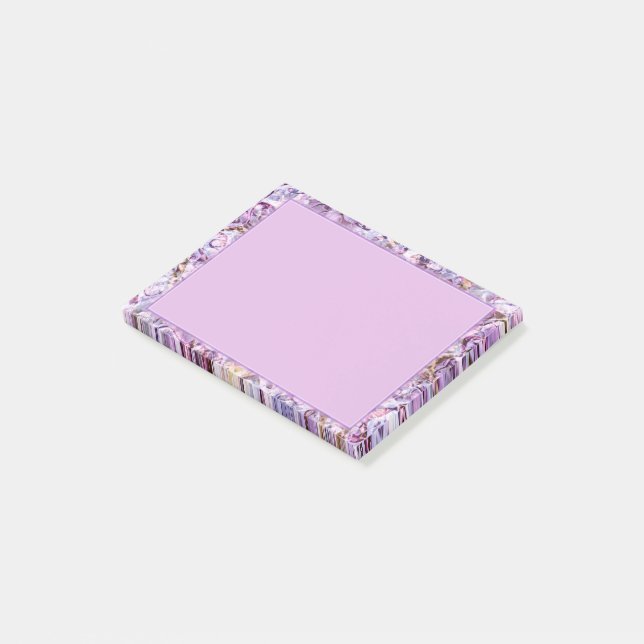Lila Grenze Post-it Klebezettel (angewinkelt)