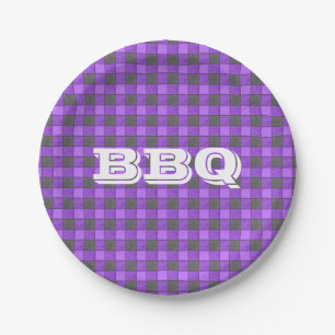 Lila GRILLEN Monogramm-Karo-kleine Papierplatte Pappteller