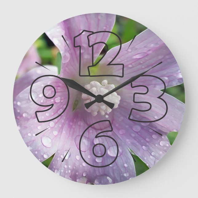 Lila Große Wanduhr (Vorderseite)