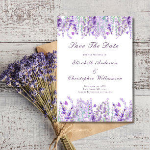 Lila Grün Floral Wasserfarbe Elegant Save The Date