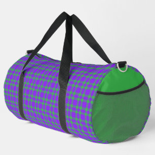Lila grün kariertes Muster groß Duffle Bag