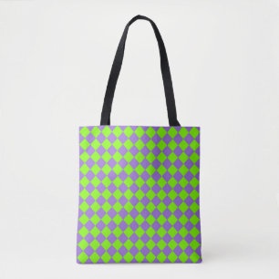 Lila Grün Karo Diamant Muster Tasche